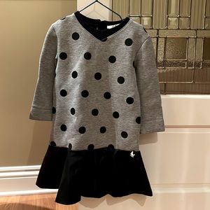 LuLu girl dress in polka dots and faux leather size 7y